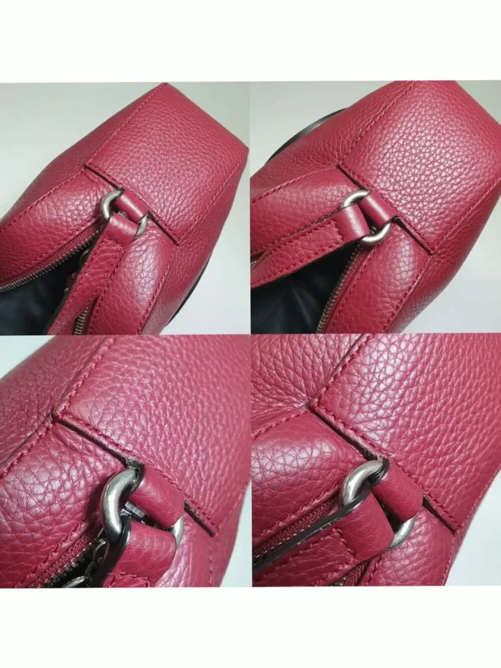 Authentic Gucci Soho Studded Red Leather Disco Crossbody Bag GG Logo - Picture 5 of 12